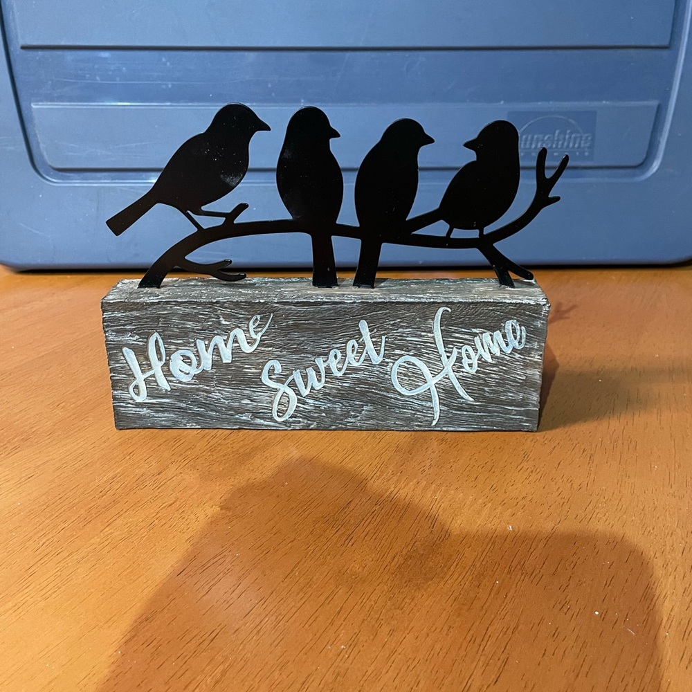 Hobby Lobby Black Bird Silhouette on Rustic Brown Base